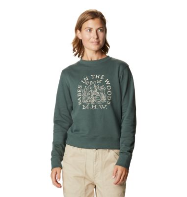 Women's Babes in the Woods&trade; Crew Sweatshirt Babes in the Woods&trade; Crew Sweatshirt | 352 | L, Black Spruce, front