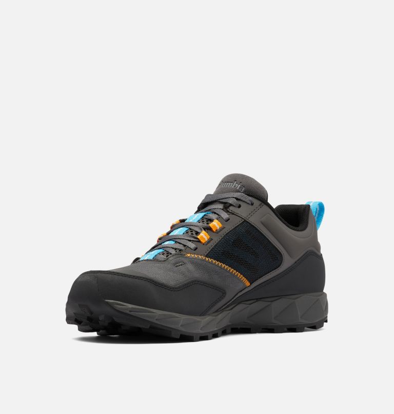 Men's Flow District Shoe, Color: Dark Grey, Cyan Blue