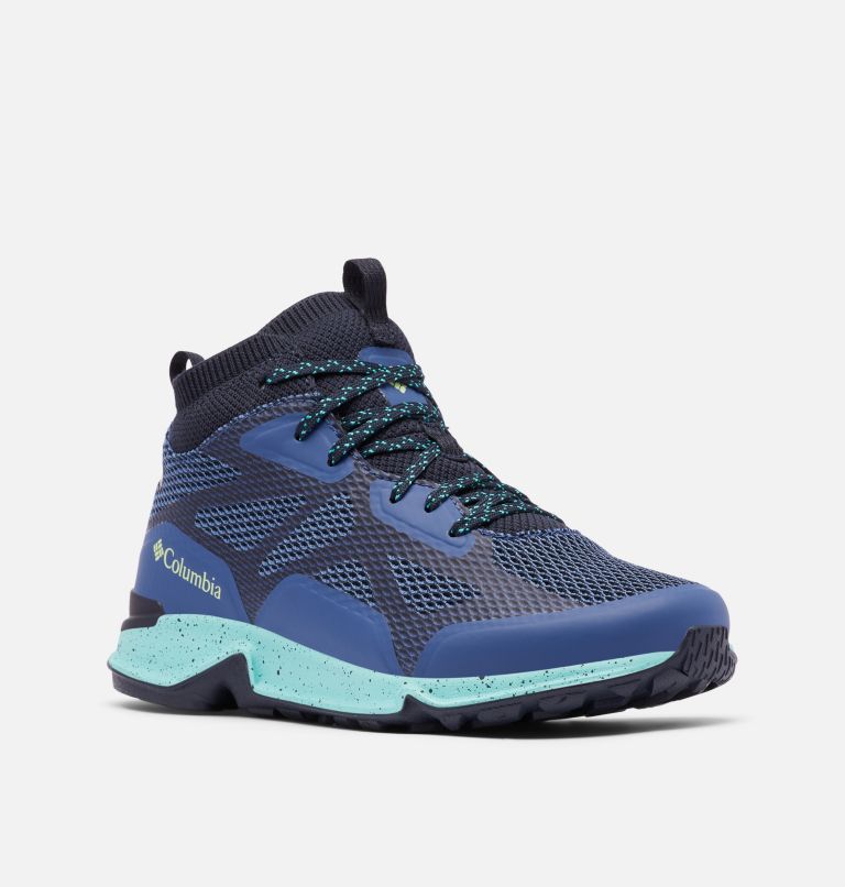 Women's Vitesse Mid OutDry Shoe, Color: Night Tide, Lime Glow, image 2