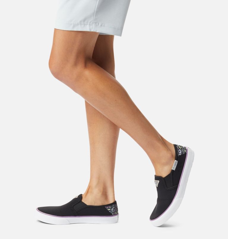 Women's PFG Slack Water Slip Shoe, Color: Black, Dark Lavender, image 11