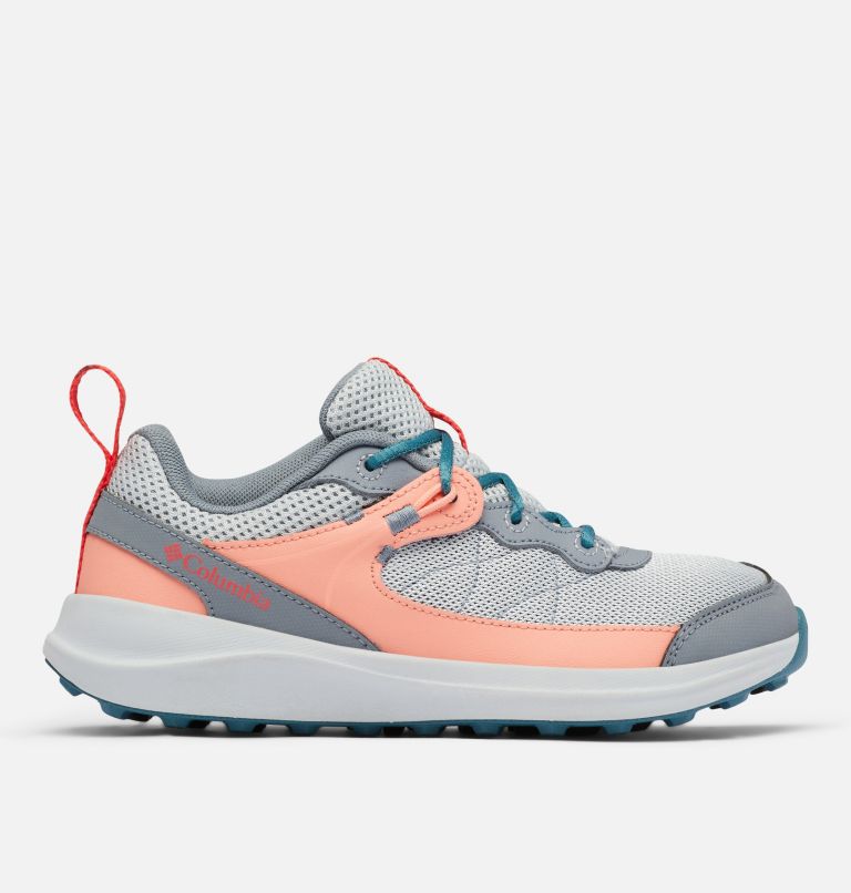 Thumbnail: Youth Trailstorm Walking Shoe, Color: Cirrus Grey, Red Hibiscus, image 1