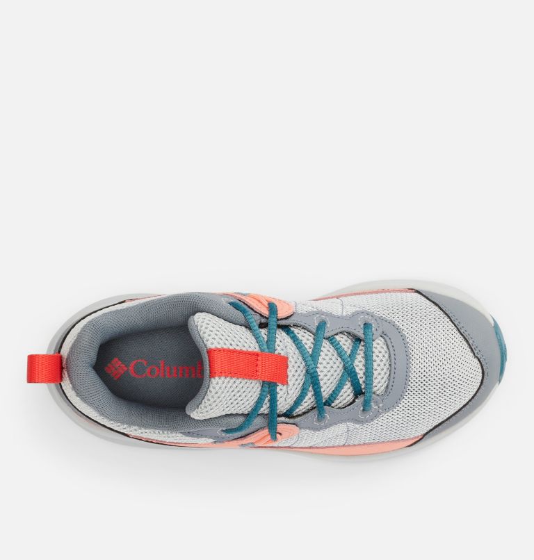 Thumbnail: Youth Trailstorm Walking Shoe, Color: Cirrus Grey, Red Hibiscus, image 3