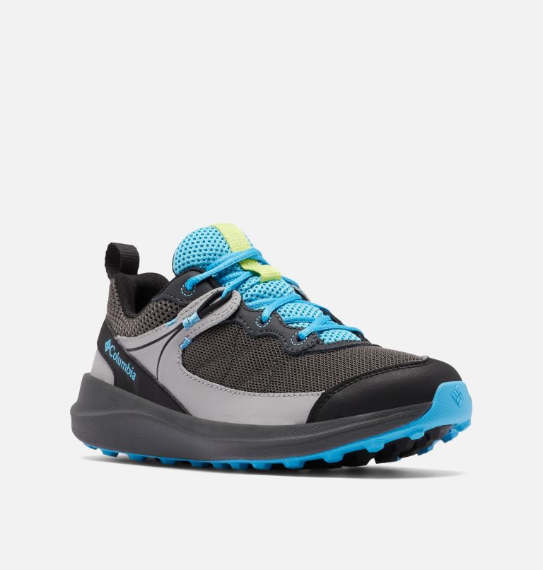Youth Trailstorm Walking Shoe, Color: Dark Grey, Cyan Blue, image 2