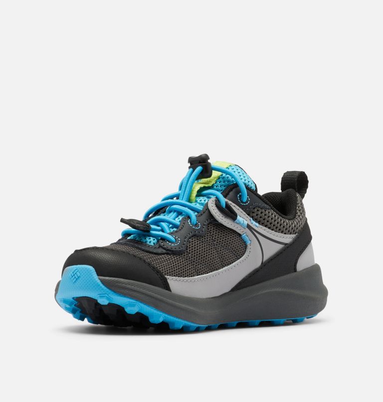 Kids' Trailstorm Walking Shoe, Color: Dark Grey, Cyan Blue, image 6