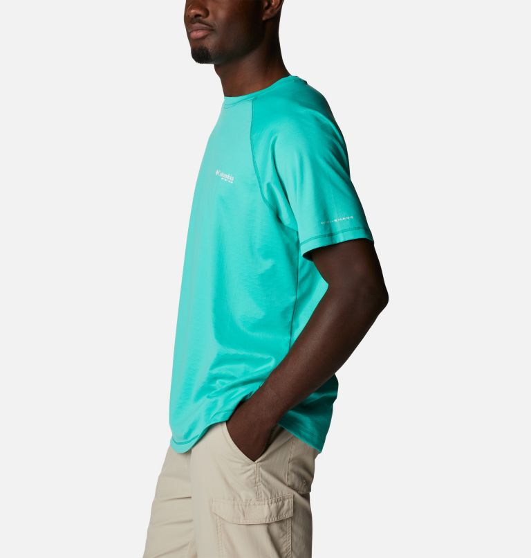 Thumbnail: Men's PFG Zero Rules Ice Short Sleeve Shirt, Color: Electric Turquoise, image 3