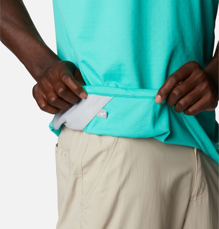 Thumbnail: Men's PFG Zero Rules Ice Short Sleeve Shirt, Color: Electric Turquoise, image 6