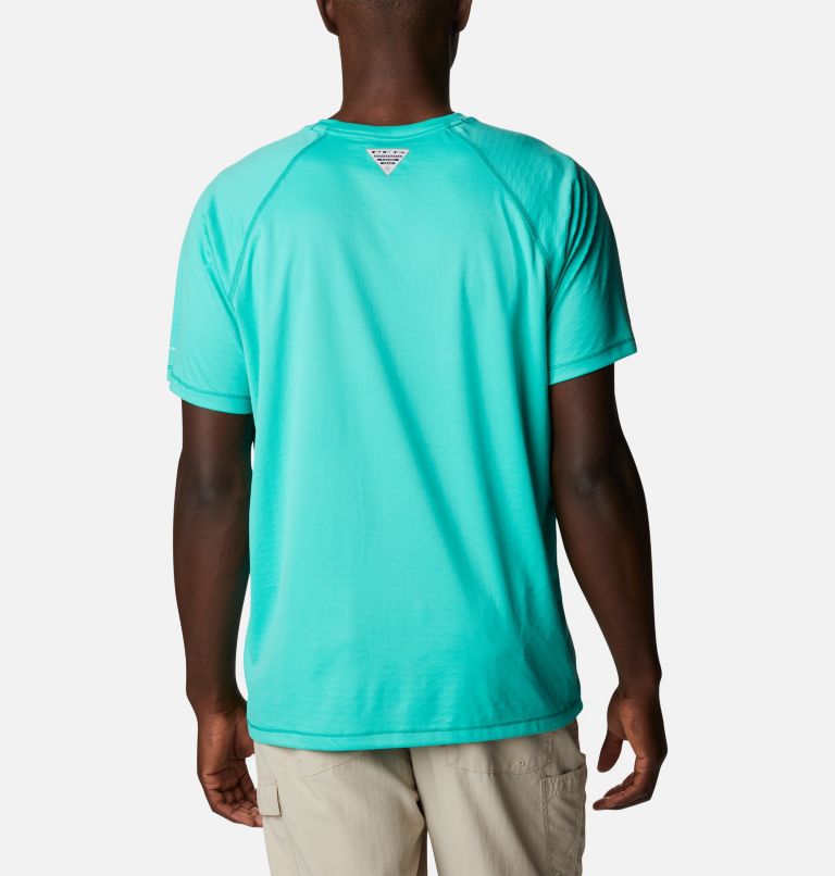Thumbnail: Men's PFG Zero Rules Ice Short Sleeve Shirt, Color: Electric Turquoise, image 2