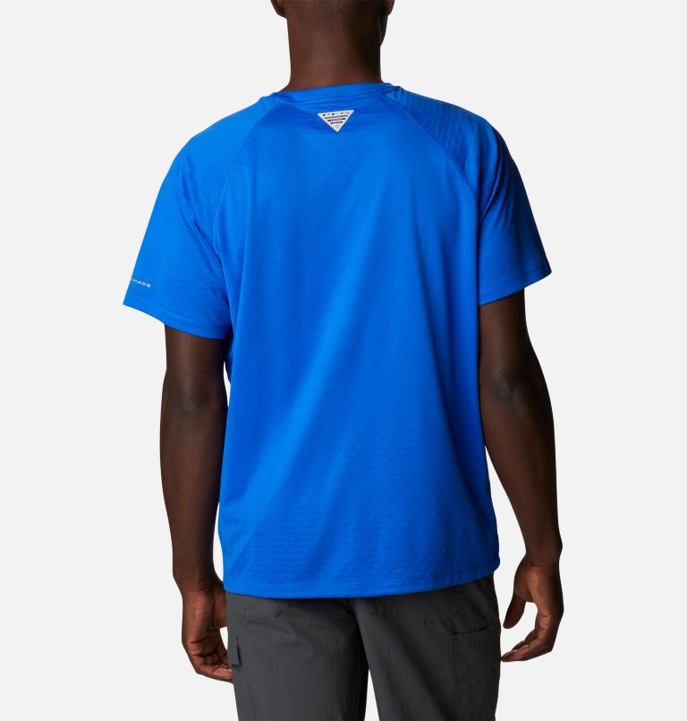 Men's PFG Zero Rules Ice Short Sleeve Shirt, Color: Blue Macaw