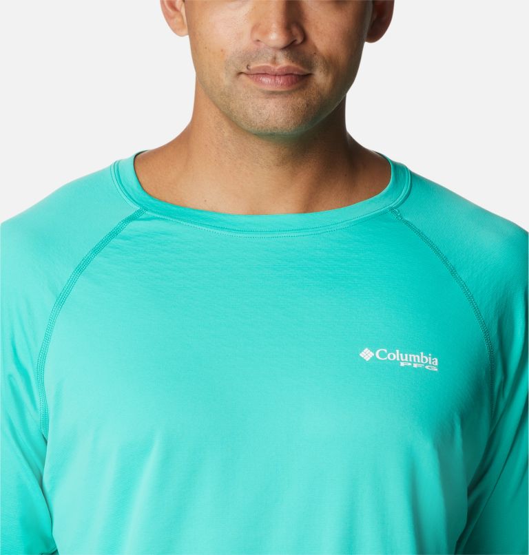 Thumbnail: Men's PFG Zero Rules Ice Long Sleeve Shirt, Color: Electric Turquoise, image 4