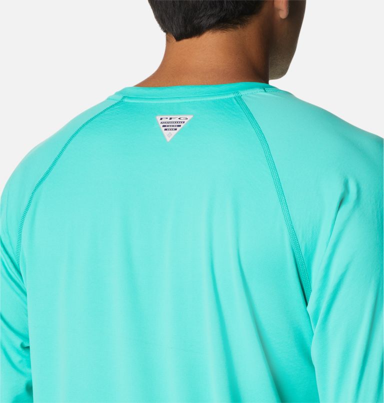 Thumbnail: Men's PFG Zero Rules Ice Long Sleeve Shirt, Color: Electric Turquoise, image 5