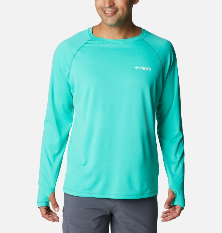 Thumbnail: Men's PFG Zero Rules Ice Long Sleeve Shirt, Color: Electric Turquoise, image 1