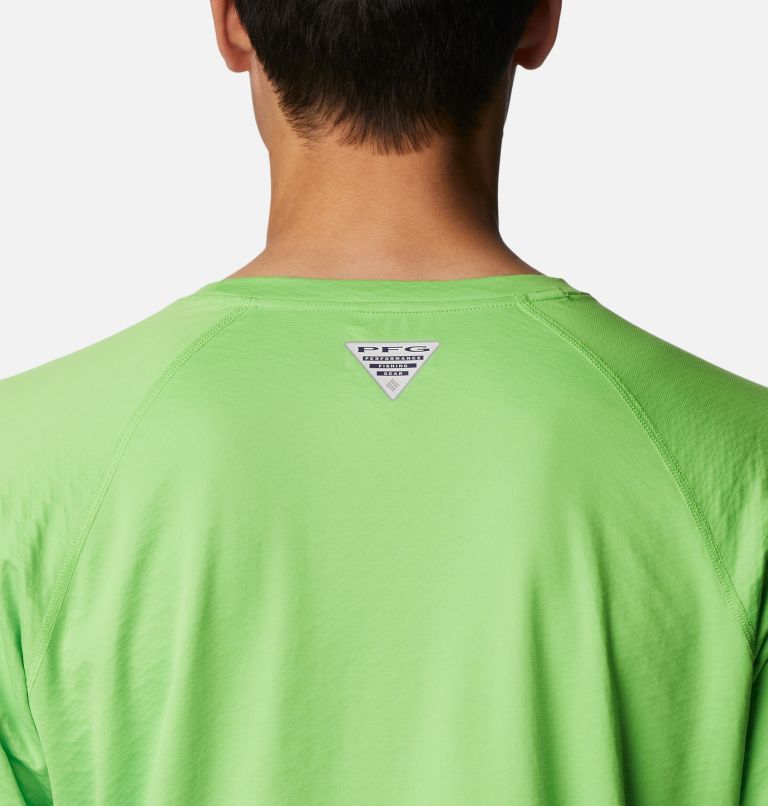 Men's PFG Zero Rules Ice Long Sleeve Shirt, Color: Green Mamba, image 5