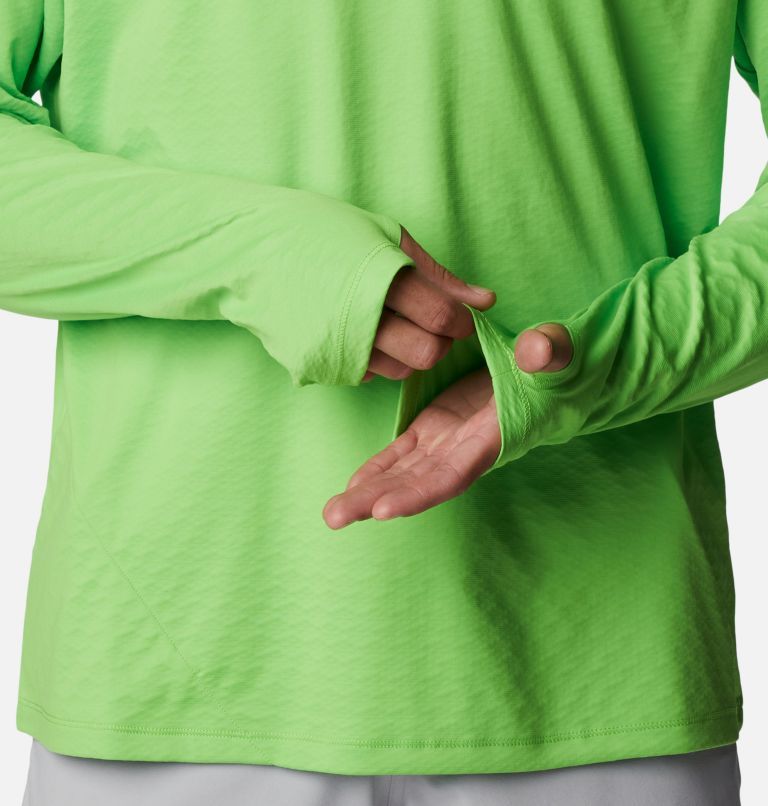 Men's PFG Zero Rules Ice Long Sleeve Shirt, Color: Green Mamba, image 7
