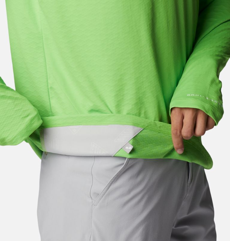 Men's PFG Zero Rules Ice Long Sleeve Shirt, Color: Green Mamba, image 8