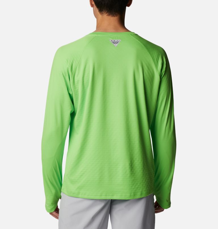 Men's PFG Zero Rules Ice Long Sleeve Shirt, Color: Green Mamba, image 2