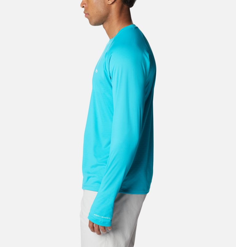 Men's PFG Zero Rules Ice Long Sleeve Shirt, Color: Ocean Teal, image 3