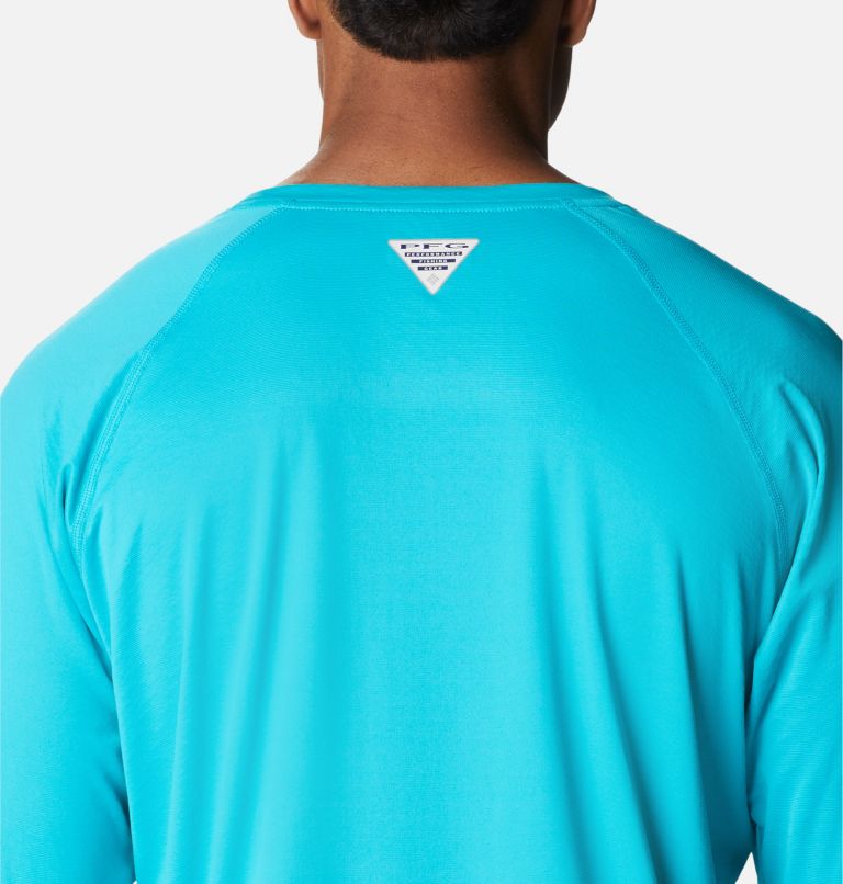 Thumbnail: Men's PFG Zero Rules Ice Long Sleeve Shirt, Color: Ocean Teal, image 5