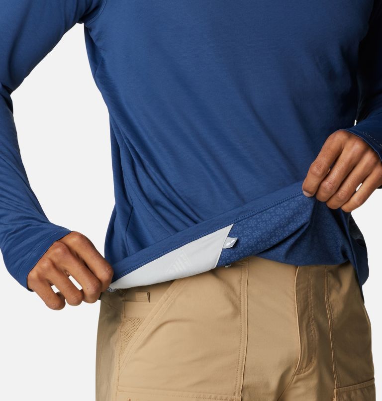 Men's PFG Zero Rules Ice Long Sleeve Shirt, Color: Carbon, image 7