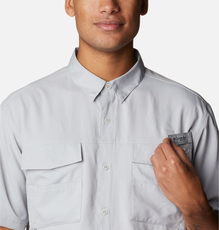 Thumbnail: Men's PFG Blood and Guts IV Woven Short Sleeve Shirt, Color: Cool Grey, image 4