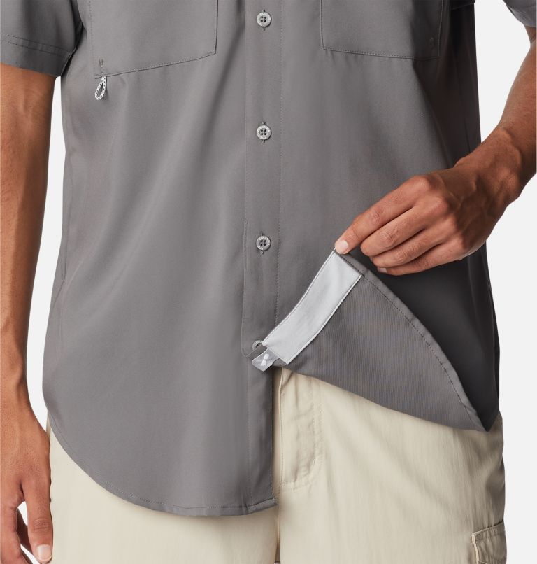 Men's PFG Blood and Guts IV Woven Short Sleeve Shirt, Color: City Grey, image 6