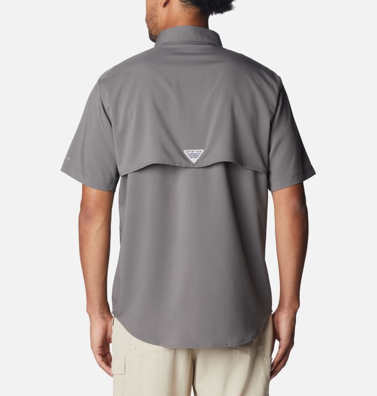 Men's PFG Blood and Guts IV Woven Short Sleeve Shirt, Color: City Grey, image 2