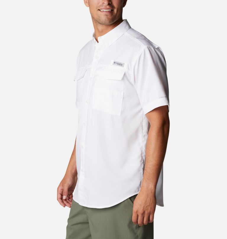 Thumbnail: Men's PFG Blood and Guts IV Woven Short Sleeve Shirt, Color: White, image 3