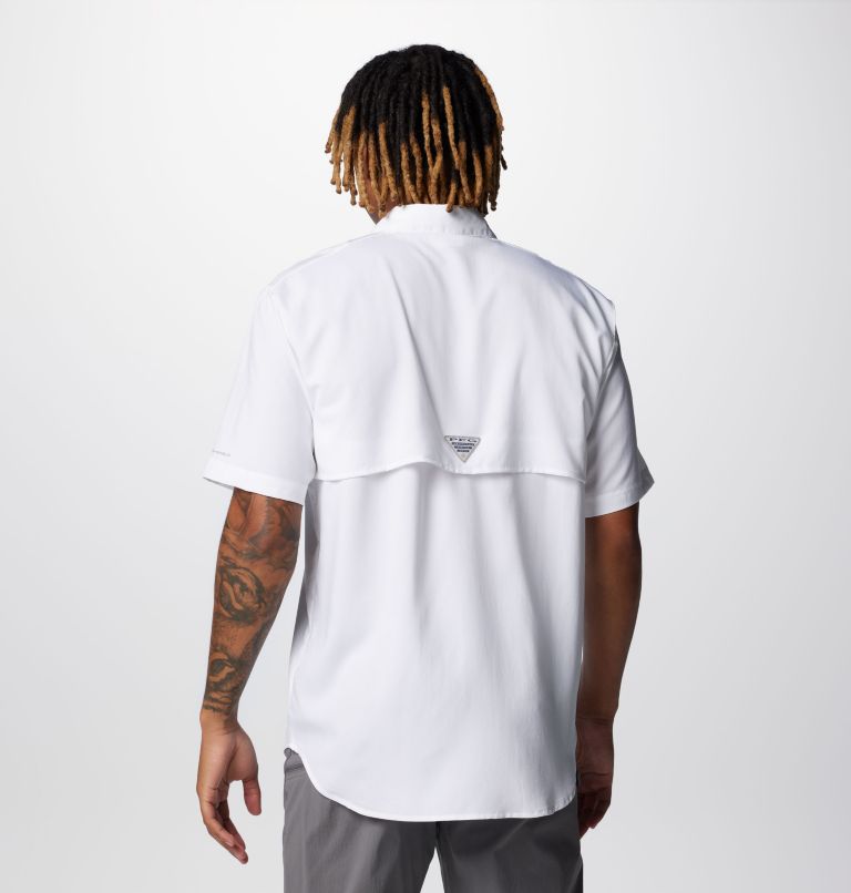 Men's PFG Blood and Guts IV Woven Short Sleeve Shirt, Color: White, image 2