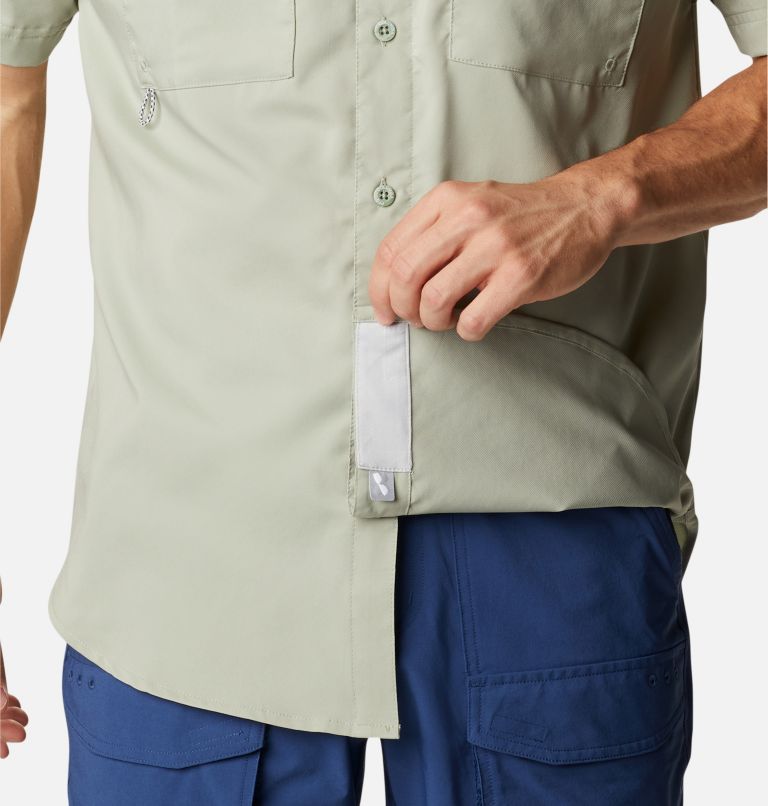 Men's PFG Blood and Guts IV Woven Short Sleeve Shirt, Color: Safari