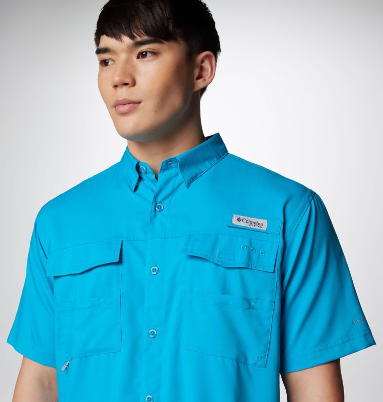 Columbia PFG Adult 3XLT Blue Vented Short Sleeve Fishing Button