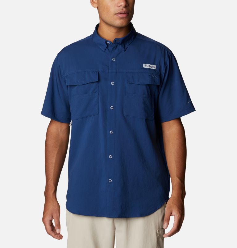 Men's PFG Blood and Guts IV Woven Short Sleeve Shirt - Tall, Color: Carbon, image 1
