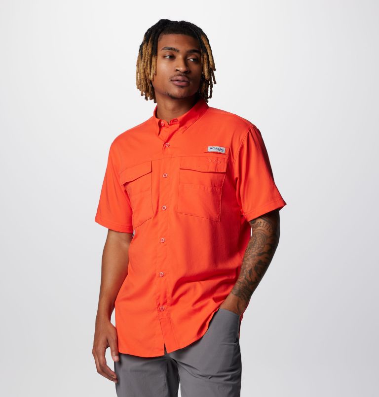 Columbia Men's PFG Blood and Guts IV Woven Short Sleeve Shirt - XL - Orange