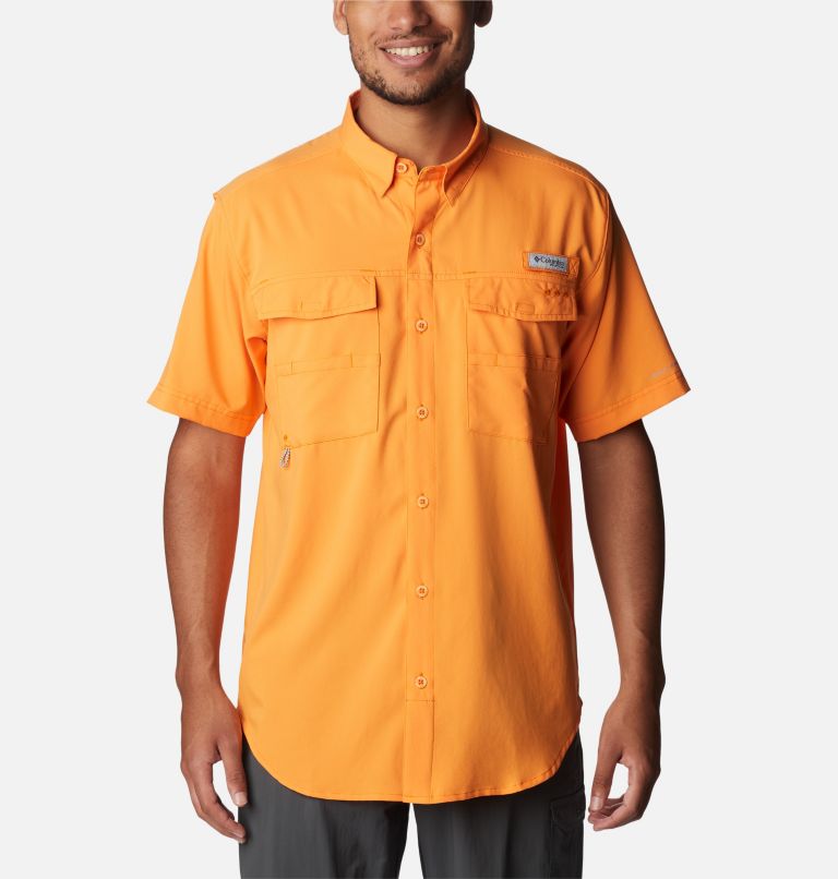 Thumbnail: Men's PFG Blood and Guts IV Woven Short Sleeve Shirt, Color: Orange Blast, image 1