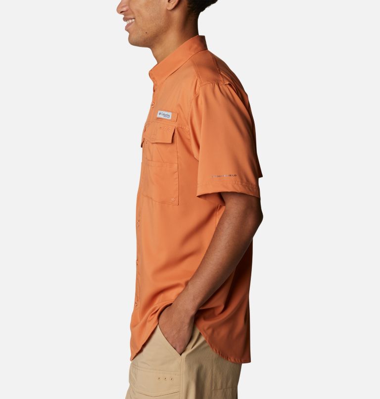 Thumbnail: Men's PFG Blood and Guts IV Woven Short Sleeve Shirt, Color: Island Orange, image 3