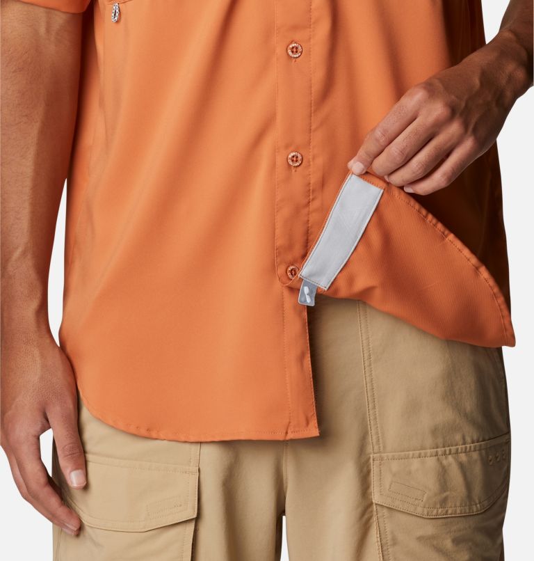Thumbnail: Men's PFG Blood and Guts IV Woven Short Sleeve Shirt, Color: Island Orange, image 6