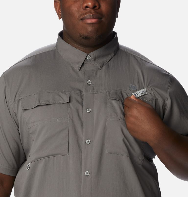 Men's PFG Blood and Guts IV Woven Short Sleeve Shirt - Big, Color: City Grey, image 4