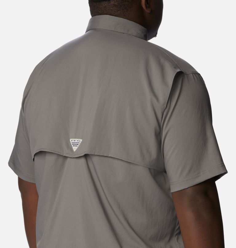 Thumbnail: Men's PFG Blood and Guts IV Woven Short Sleeve Shirt - Big, Color: City Grey, image 5