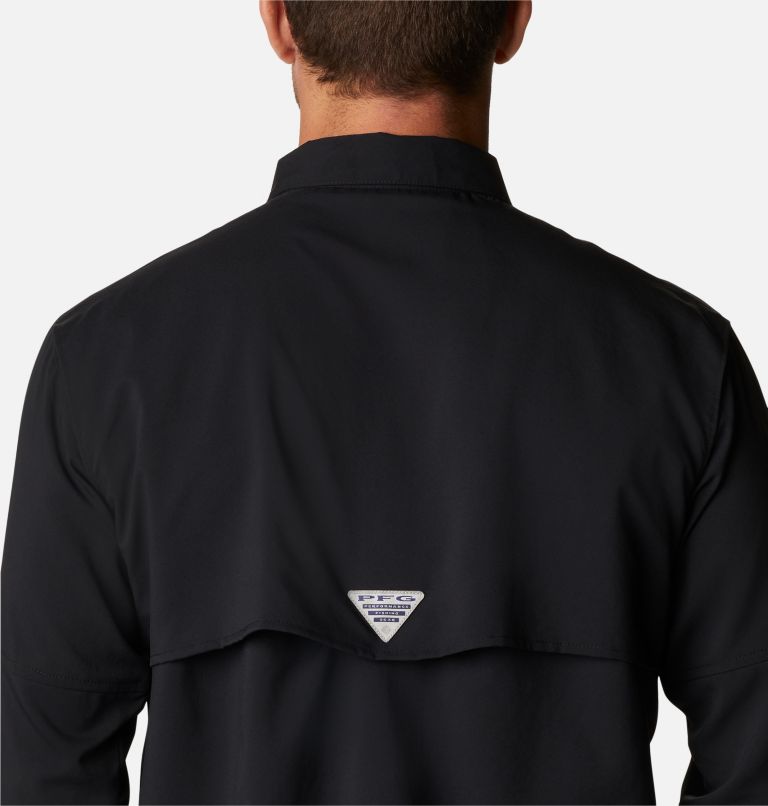 Men's PFG Blood and Guts IV Woven Long Sleeve Shirt, Color: Black