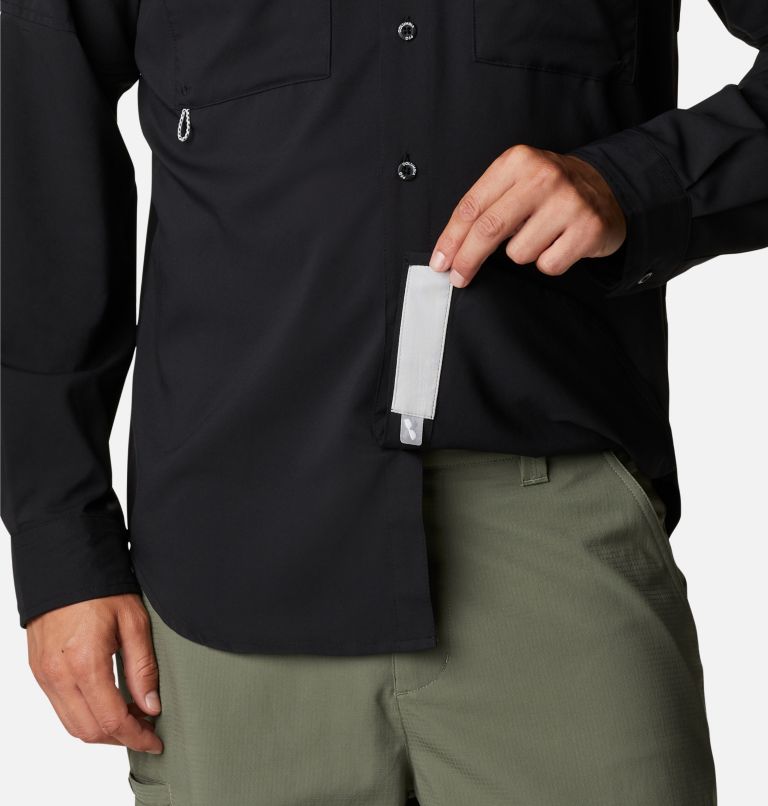 Thumbnail: Men's PFG Blood and Guts IV Woven Long Sleeve Shirt, Color: Black, image 6