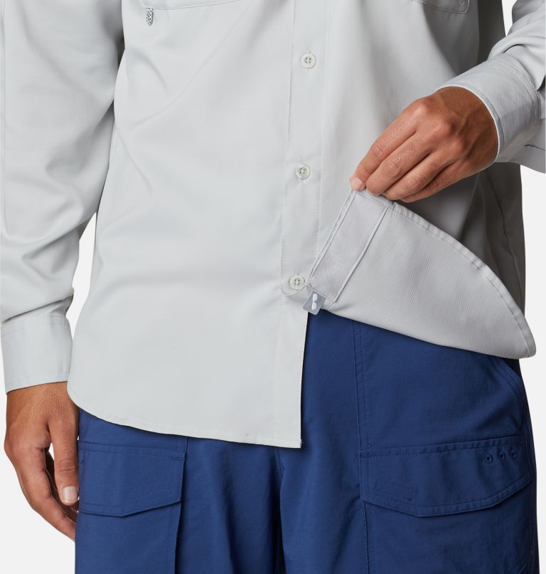 Thumbnail: Men's PFG Blood and Guts IV Woven Long Sleeve Shirt, Color: Cool Grey, image 6