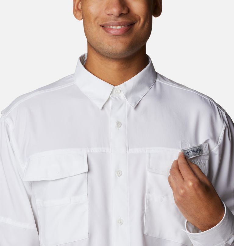 Thumbnail: Men's PFG Blood and Guts IV Woven Long Sleeve Shirt - Tall, Color: White, image 4