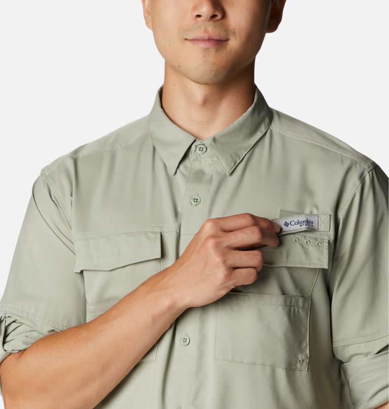Men's PFG Blood and Guts IV Woven Long Sleeve Shirt, Color: Safari, image 4
