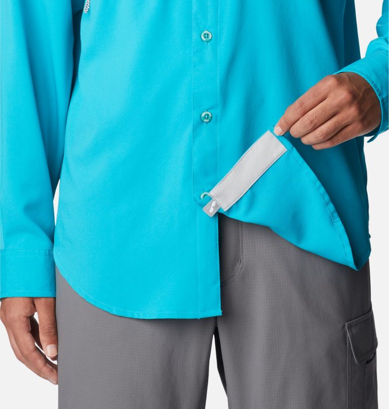 Thumbnail: Men's PFG Blood and Guts IV Woven Long Sleeve Shirt, Color: Ocean Teal, image 6