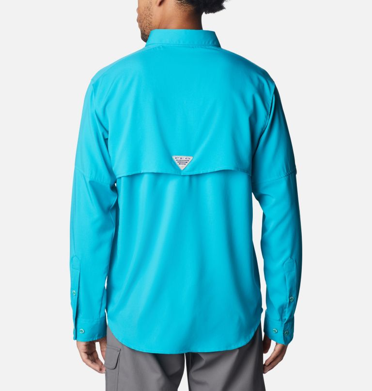Men's PFG Blood and Guts IV Woven Long Sleeve Shirt, Color: Ocean Teal, image 2