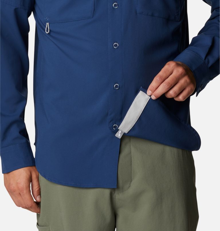 Columbia Sportswear Boys Sz M(10/12) Blue Omni-Tech Shade PFG LS SHIRT  Medium