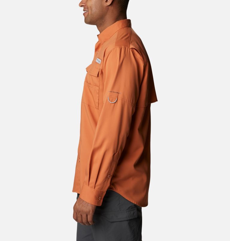 Thumbnail: Men's PFG Blood and Guts IV Woven Long Sleeve Shirt, Color: Island Orange, image 3