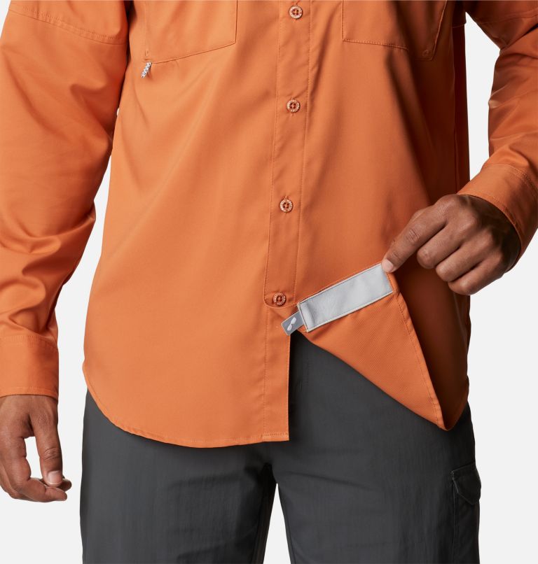 Thumbnail: Men's PFG Blood and Guts IV Woven Long Sleeve Shirt, Color: Island Orange, image 6