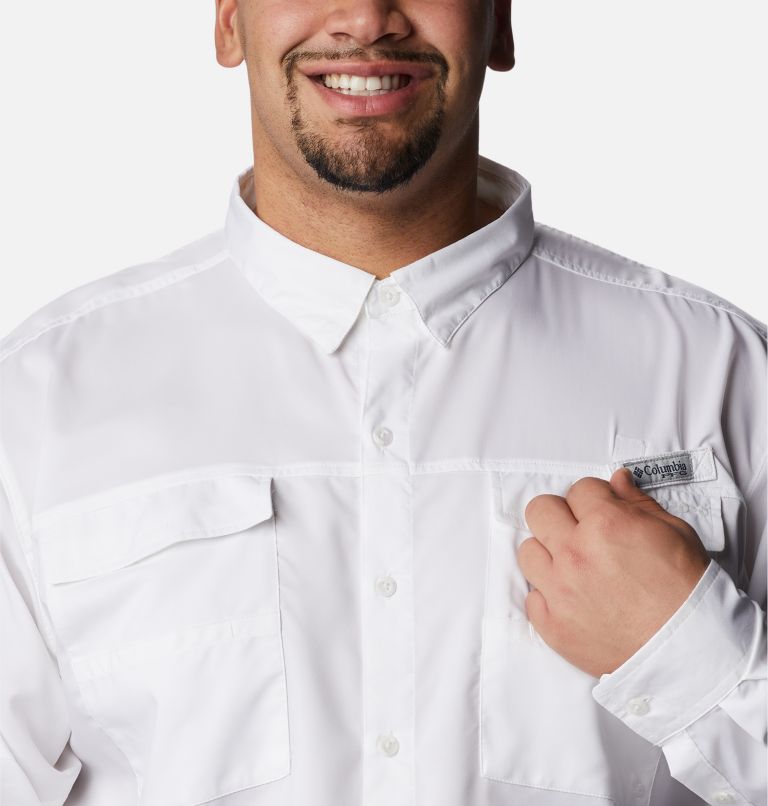Thumbnail: Men's PFG Blood and Guts IV Woven Long Sleeve Shirt - Big, Color: White, image 4