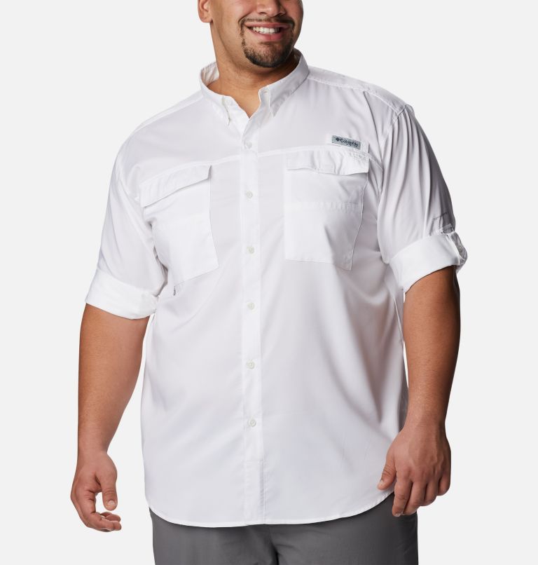 Thumbnail: Men's PFG Blood and Guts IV Woven Long Sleeve Shirt - Big, Color: White, image 7