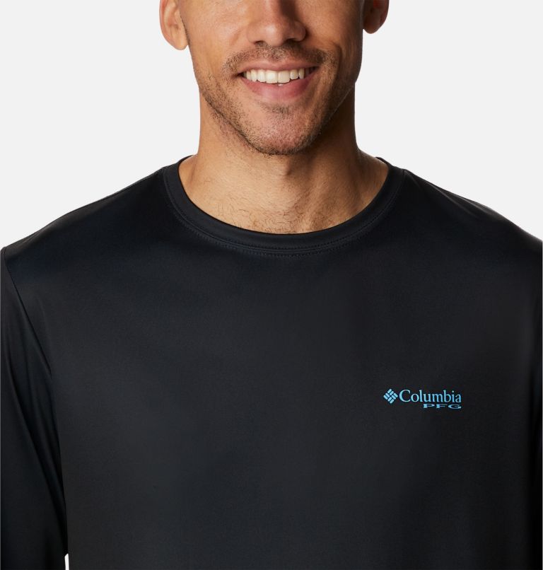 Thumbnail: Men's PFG Terminal Tackle Carey Chen Long Sleeve Shirt, Color: Black, Riptide Ultimate Goal, image 4