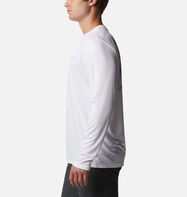 Men's PFG Terminal Tackle Carey Chen Long Sleeve Shirt, Color: White, Tarpon, image 3
